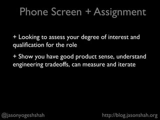 Entrepreneurial
Rational but visionary
Self-aware
@jasonyogeshshah http://blog.jasonshah.org
Frame Yourself as a PM
 
