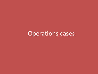 109
Operations cases
 