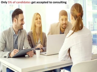 2
Management consultants are brutally efficientOnly 5% of candidates get accepted to consulting
 
