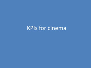 84
KPIs for cinema
 