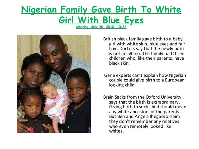 Nigerian Family Has White Baby Nigerian Parents Give Birth To