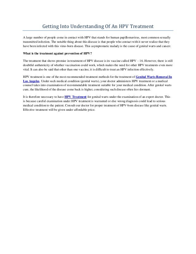 Getting Into Understanding Of An Hpv Treatment