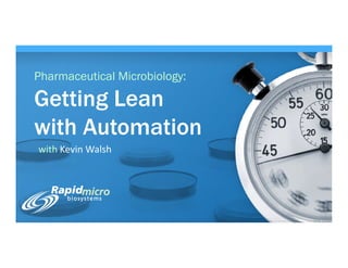 Pharmaceutical Microbiology:

Getting Lean
with Automation
with Kevin Walsh

 
