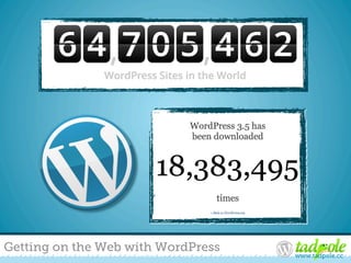 www.tadpole.cc
Getting on the Web with WordPress
 