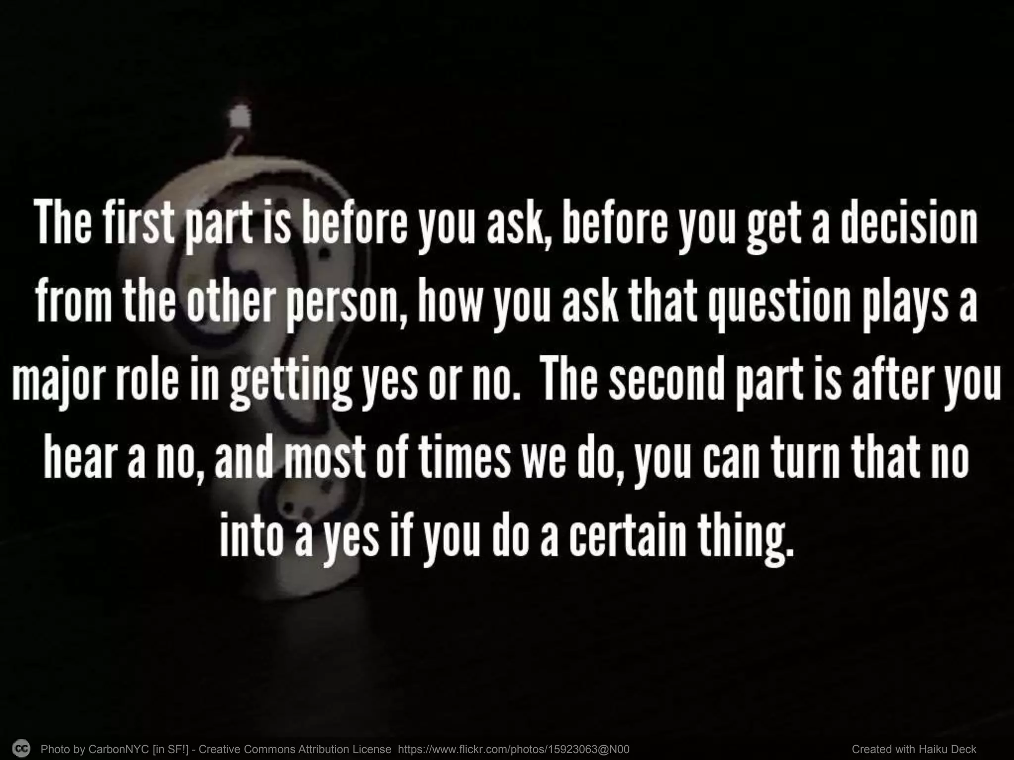 Photo by CarbonNYC [in SF!] - Creative Commons Attribution License https://www.flickr.com/photos/15923063@N00 Created with Haiku Deck
 