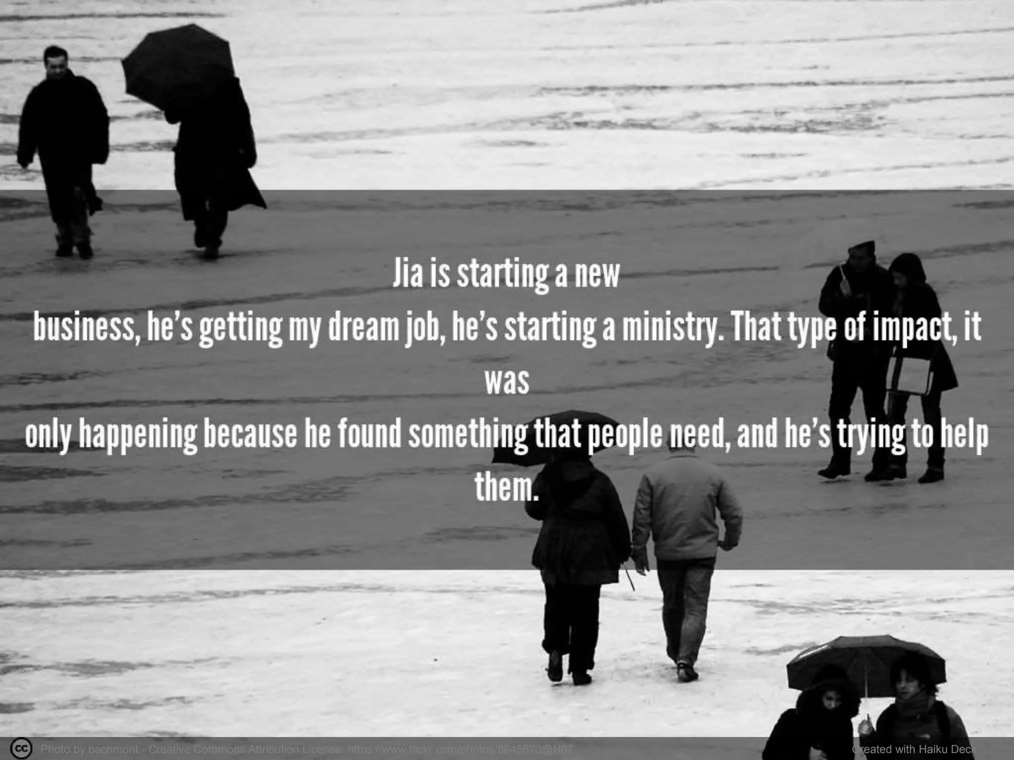 Photo by bachmont - Creative Commons Attribution License https://www.flickr.com/photos/8845870@N07 Created with Haiku Deck
 