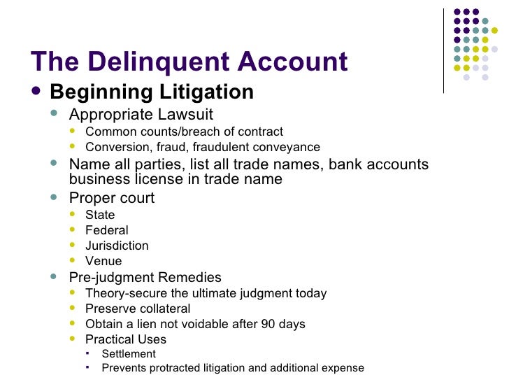 Getting Paid on Your Delinquent Account