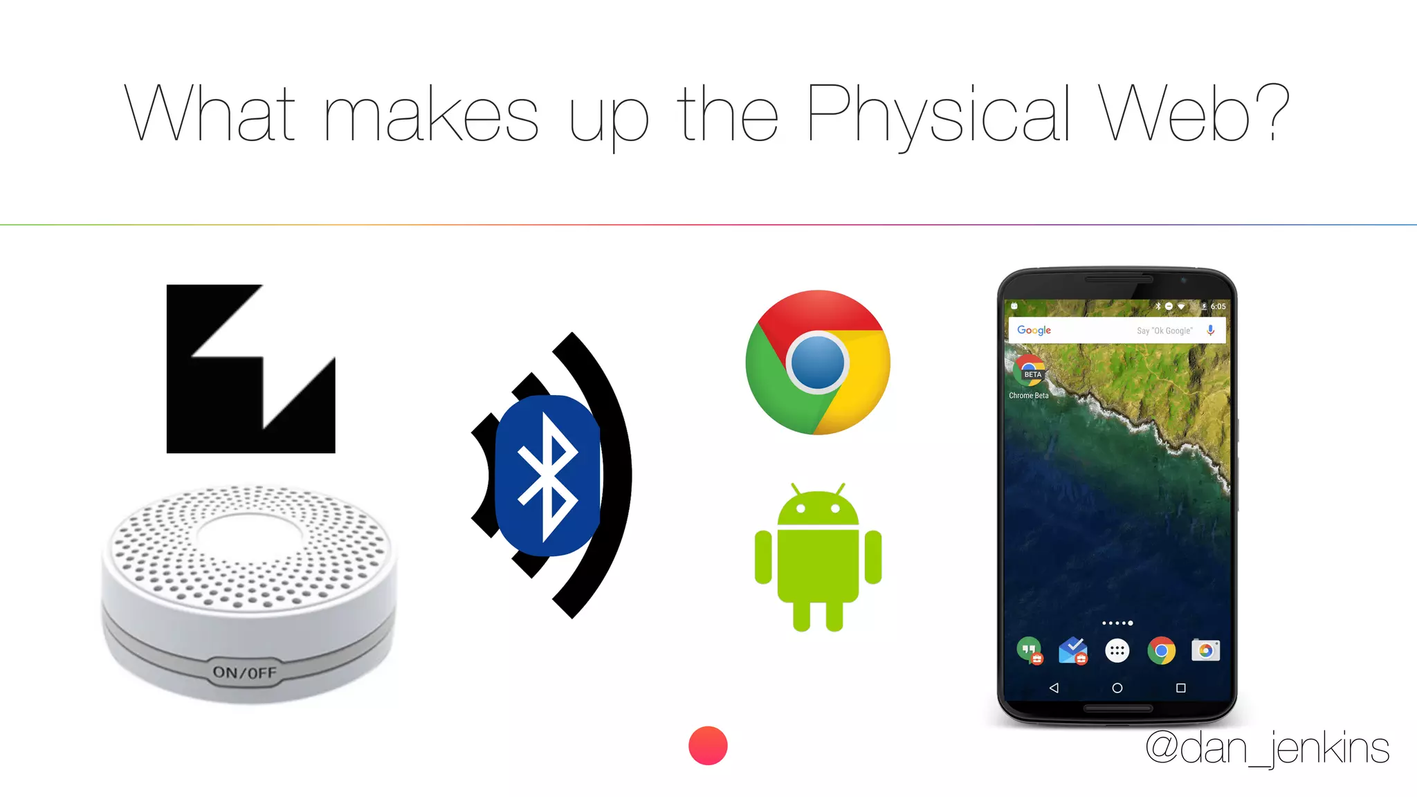 @dan_jenkins
What makes up the Physical Web?
 