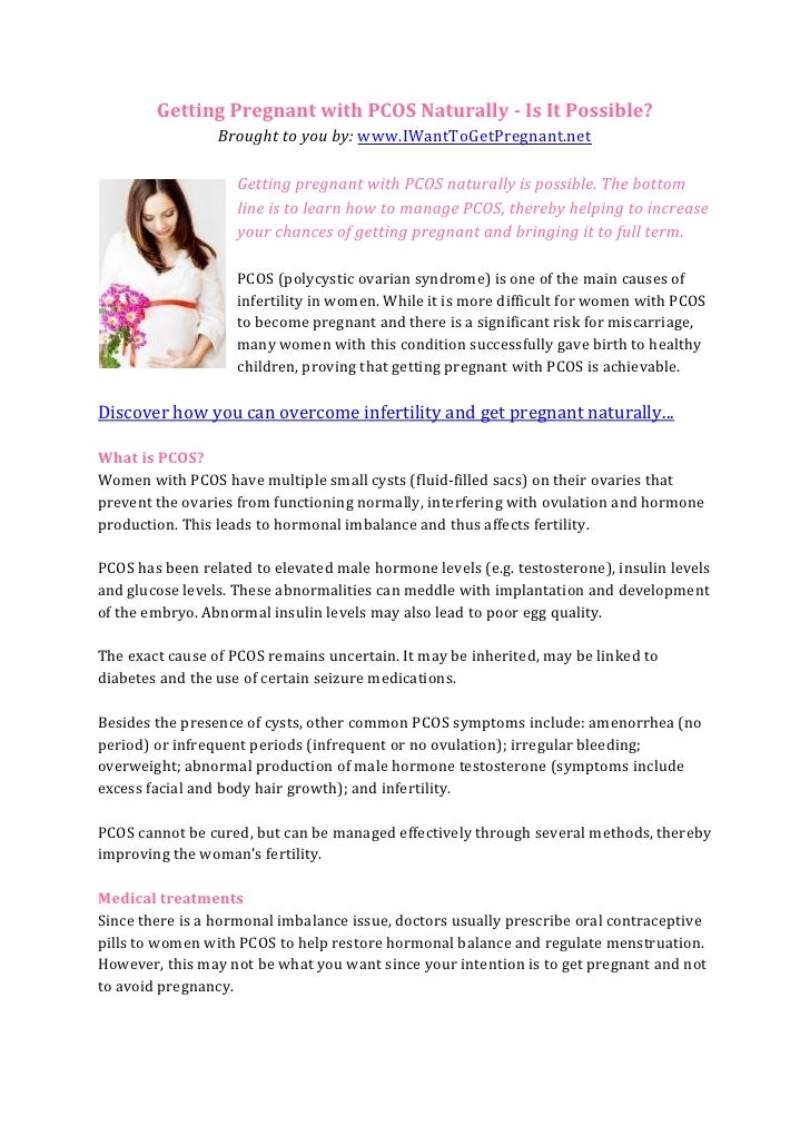 Getting Pregnant With Pcos Naturally 