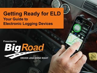 Getting Ready for ELD
Your Guide to
Electronic Logging Devices
Presented by
 