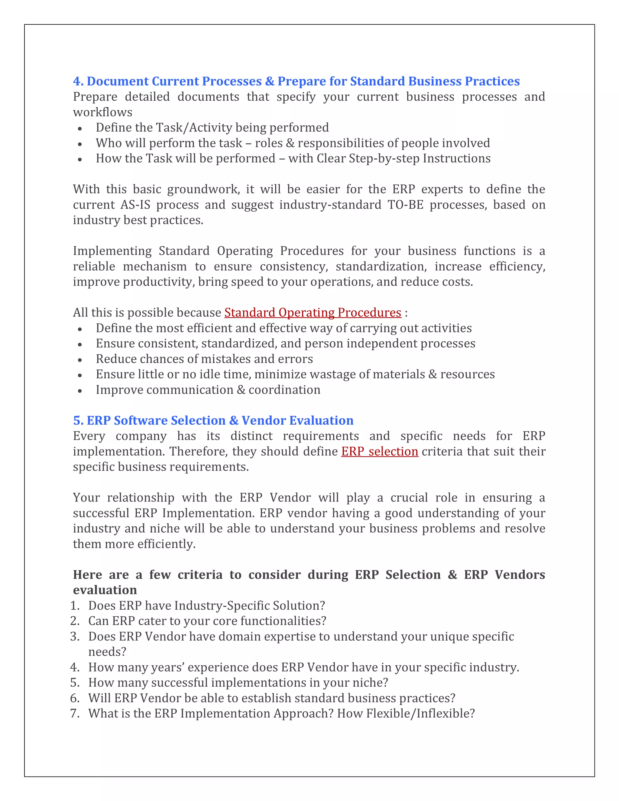 Getting Ready for ERP Implementation | PDF