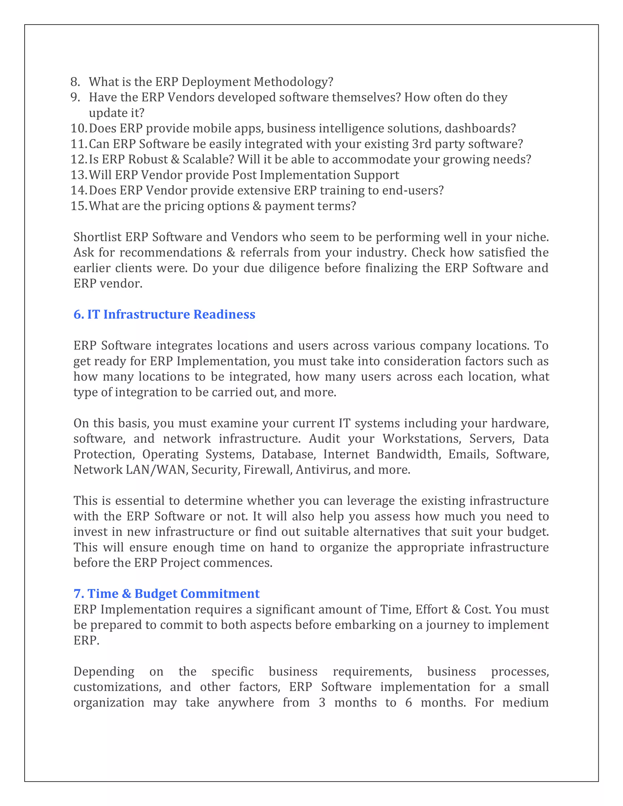 Getting Ready for ERP Implementation | PDF