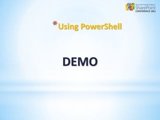 *Using PowerShell


  DEMO
 