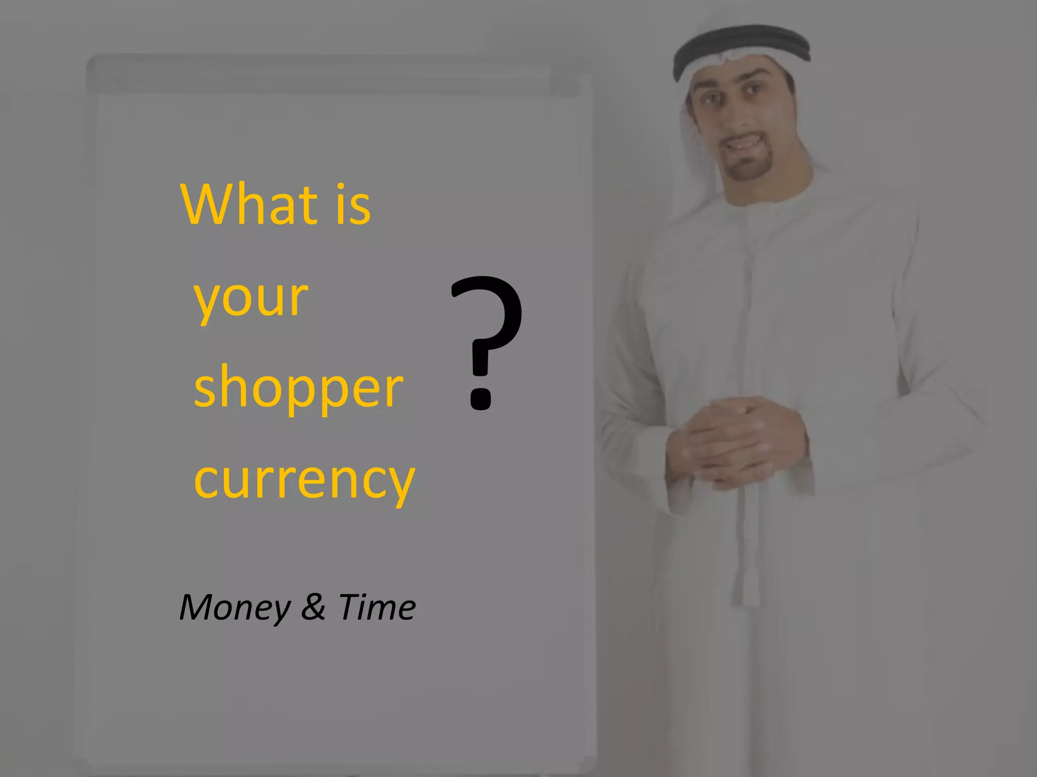 What is
your
shopper
currency
Money & Time
?
 