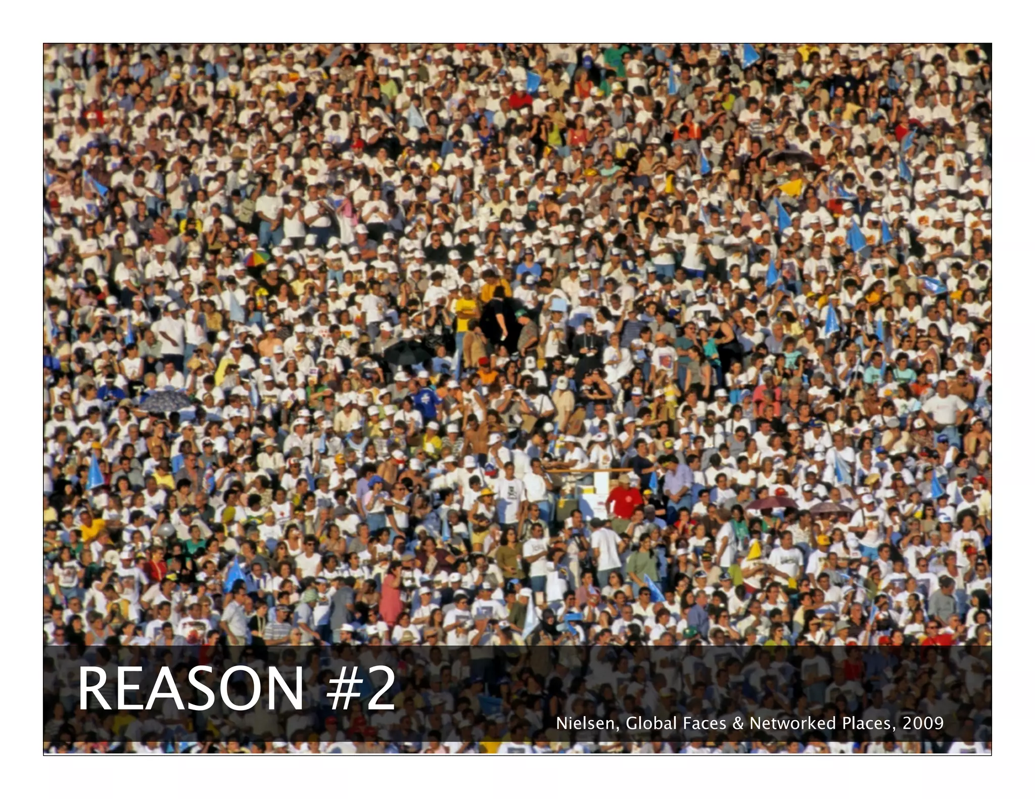 REASON #1




            Forrester, The Growth Of Social Technology Adoption, 2008
 