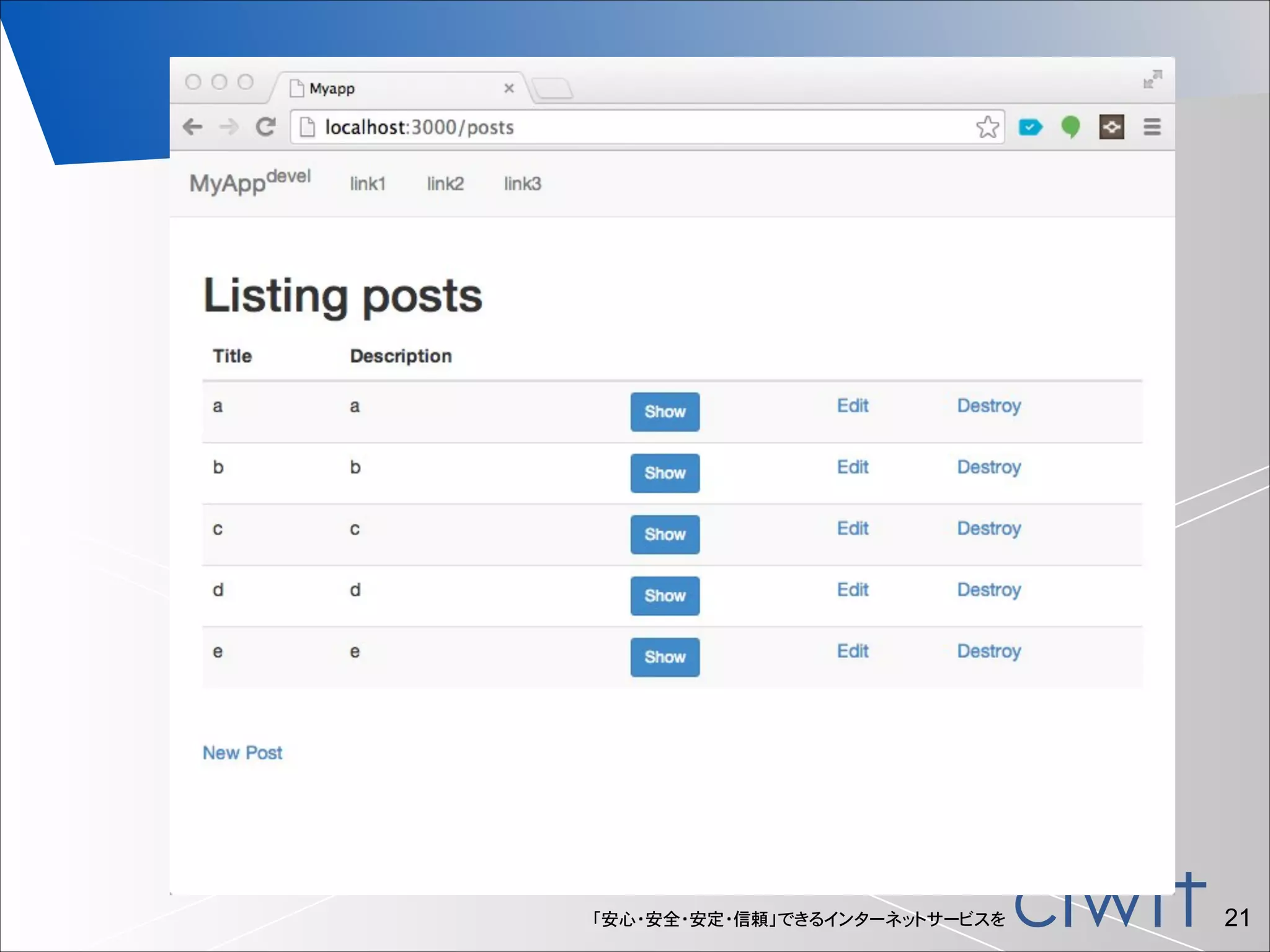 「安心・安全・安定・信頼」できるインターネットサービスを

!21

 