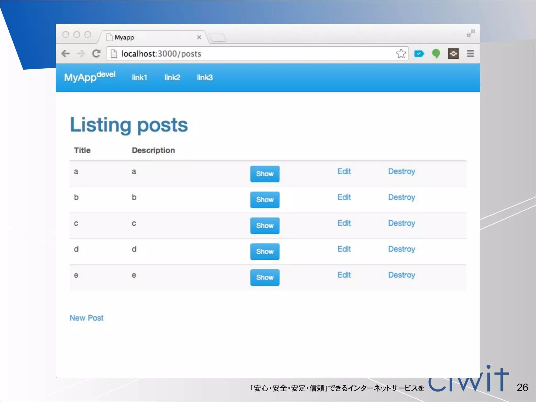 「安心・安全・安定・信頼」できるインターネットサービスを

!26

 