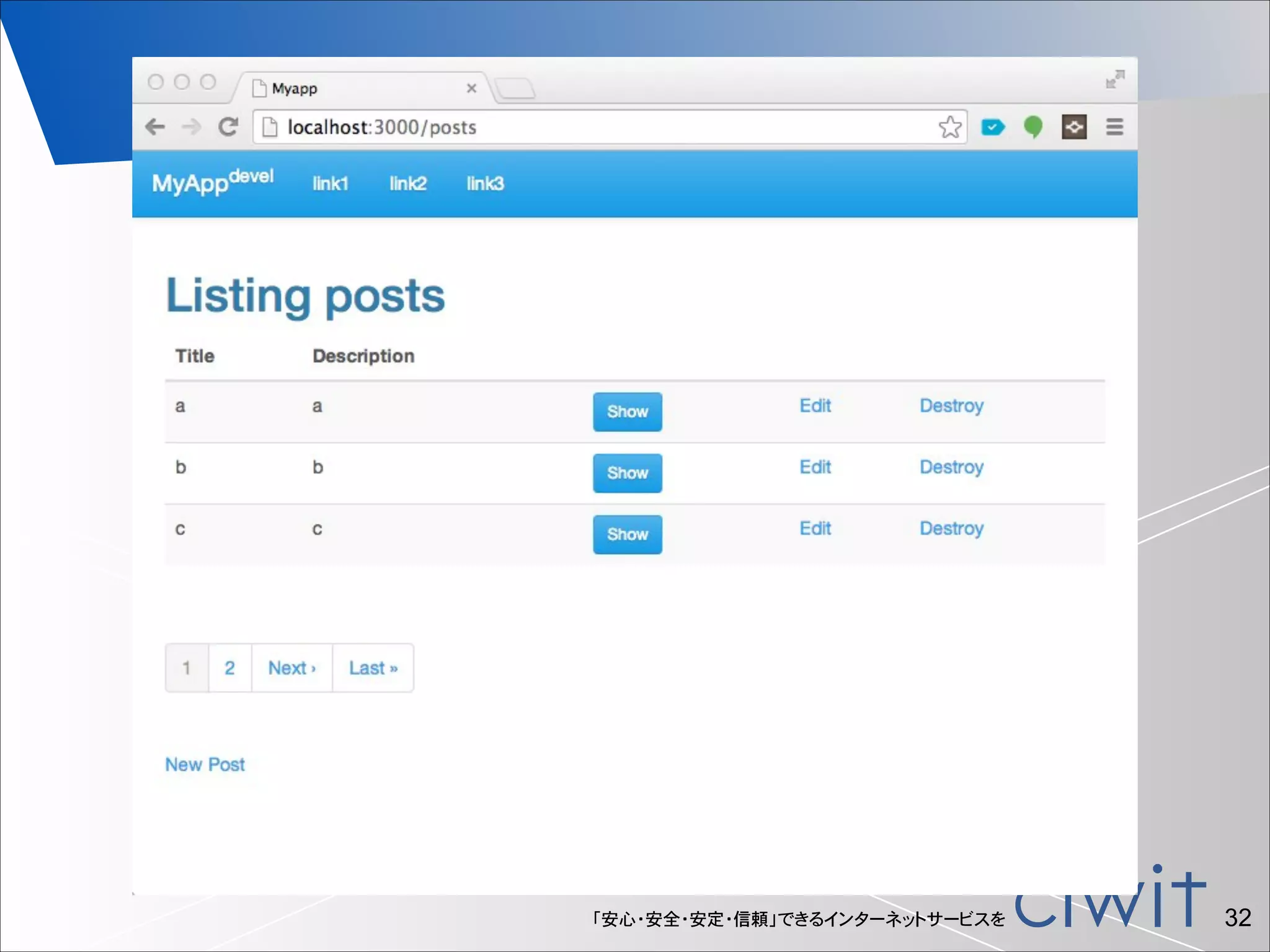 「安心・安全・安定・信頼」できるインターネットサービスを

!32

 