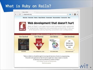 What is Ruby on Rails?

「安心・安全・安定・信頼」できるインターネットサービスを

!4

 