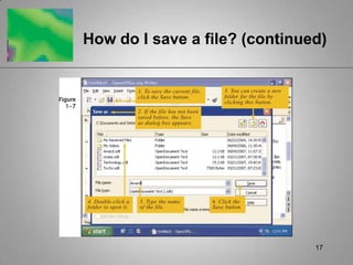 17How do I save a file? (continued)