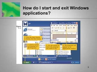 3How do I start and exit Windows applications? 