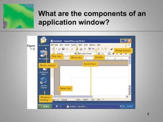 6What are the components of an application window?