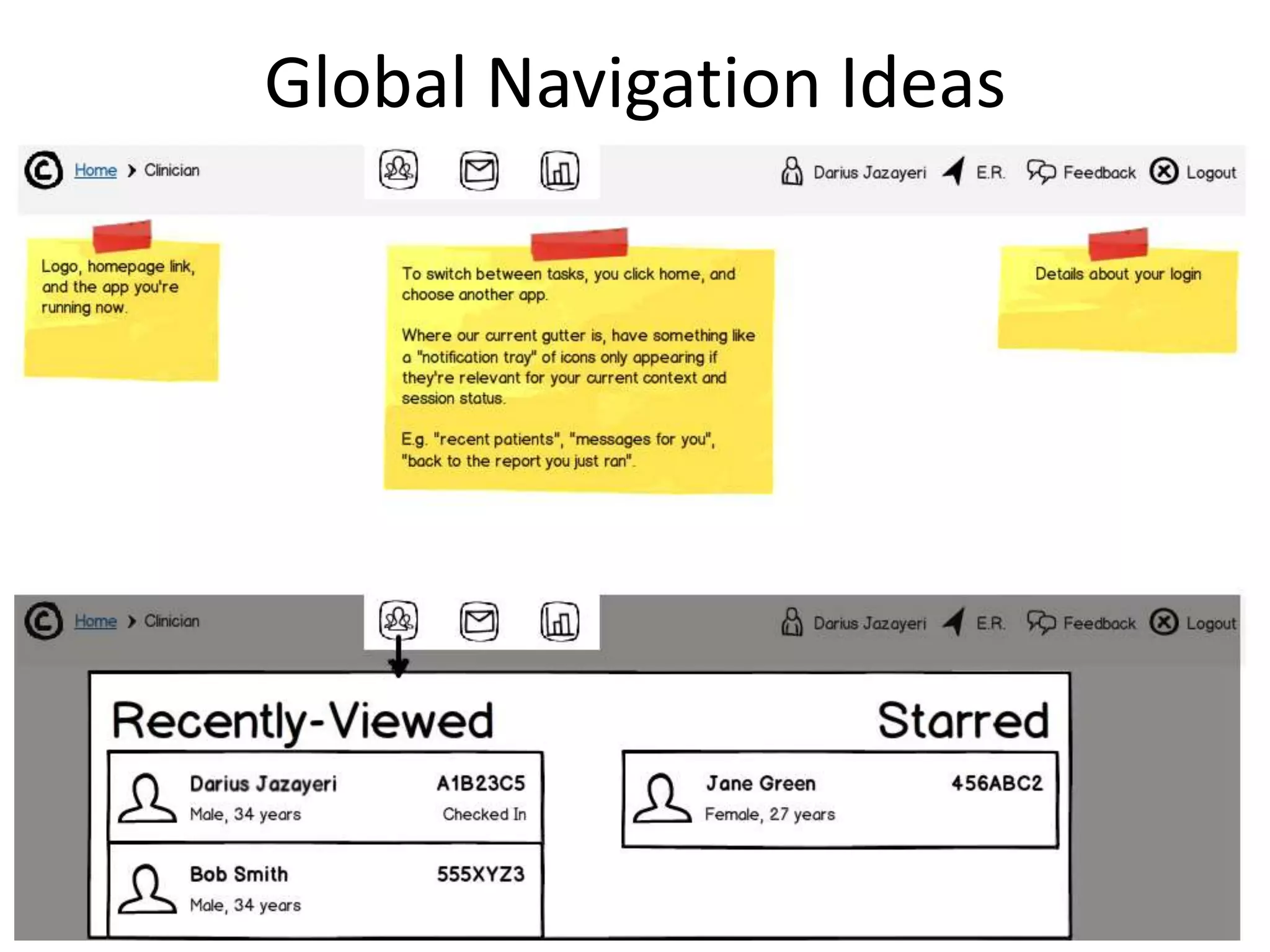 Global Navigation Ideas
 