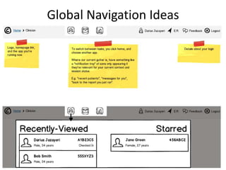 Global Navigation Ideas
 