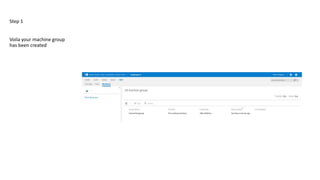Step 1
Voila your machine group
has been created
 