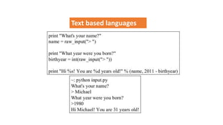 Text based languages
 