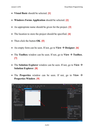 Getting Started with Visual Basic Programming | PDF