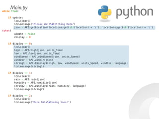 MCP3008 8-Channel 10-Bit ADC With SPI Interface
Ra!berryPi
wi ADC
 
