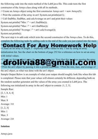 Getting StartedCreate a class called Lab8. Use the same setup for .pdf