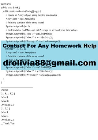 Getting StartedCreate a class called Lab8. Use the same setup for .pdf