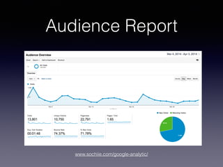 www.sochiie.com/google-analytic/
Audience Report
 