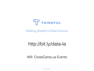 Data Science:
How did we get here and where are we going?
April 2017
http://bit.ly/data-la
Wiﬁ: CrossCamp.us Events
 