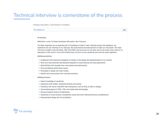 Technical interview is cornerstone of the process
WIFI: CrossCamp.us Events bit.ly/hired-in-la
29
 