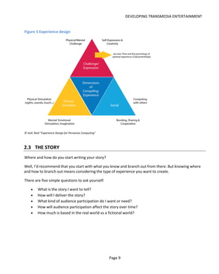 DEVELOPING TRANSMEDIA ENTERTAINMENT


Figure 6 Getting Started: Five Questions




Think of a “story” as one implementatio...