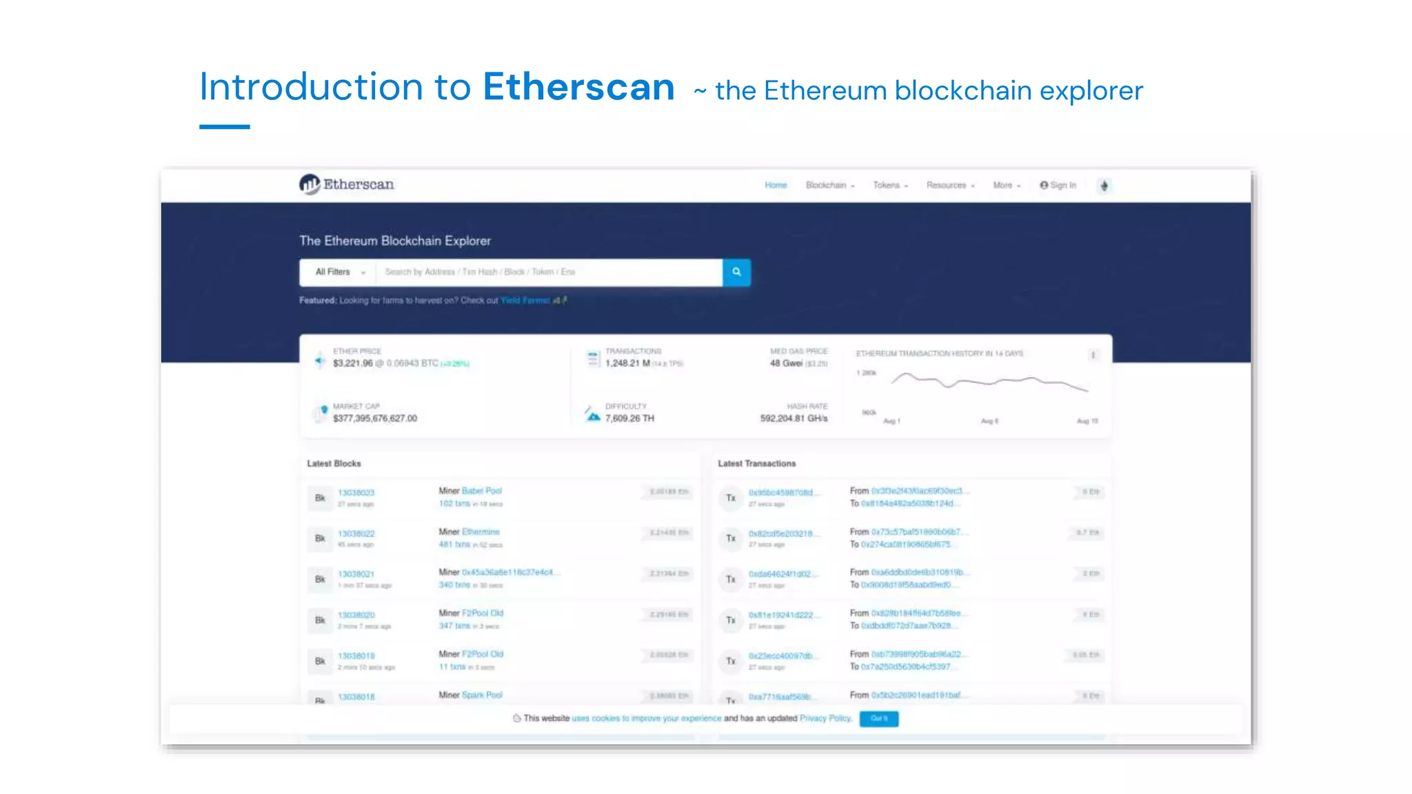 Introduction to Etherscan ~ the Ethereum blockchain explorer
 