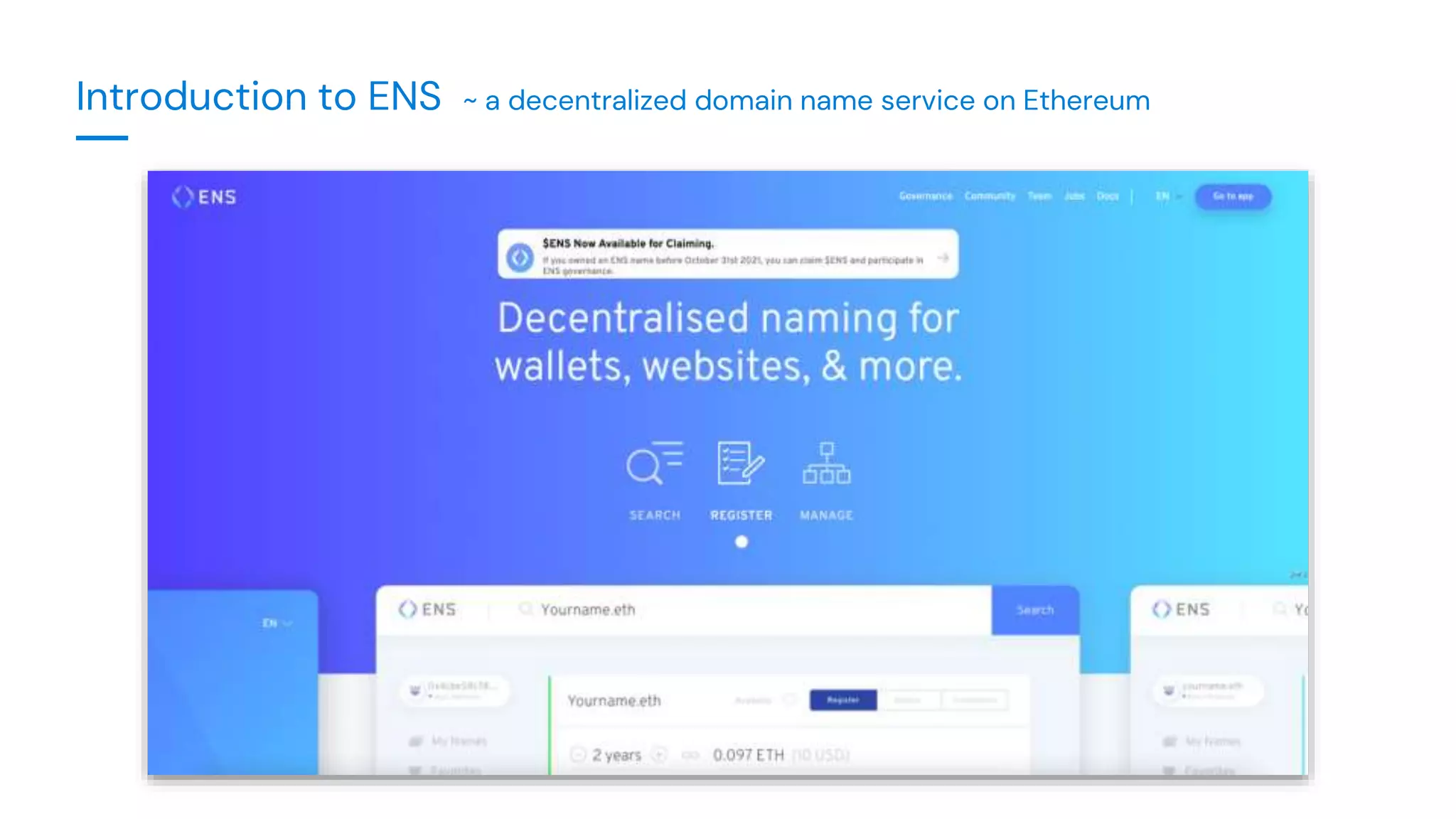 Introduction to ENS ~ a decentralized domain name service on Ethereum
 