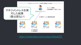 https://mewcket.com/cyberz/feed/23
マネジメントレスを実
行した結果
(僕は居ない)
 