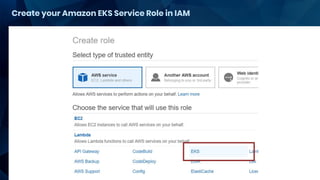 Create your Amazon EKS Service Role in IAM
 