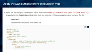 Apply the AWS authenticator configuration map
 