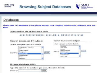Browsing Subject Databases 