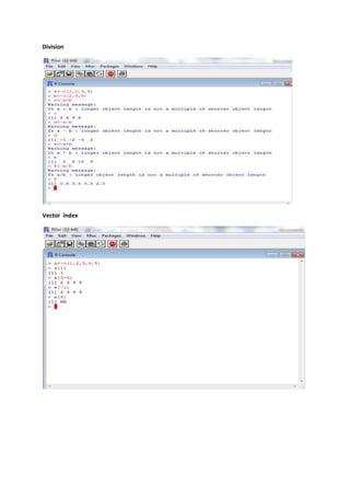 Division 
Vector index 
 