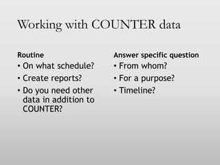 Getting Started with COUNTER Statistics | PPTX