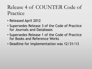 Getting Started with COUNTER Statistics | PPT