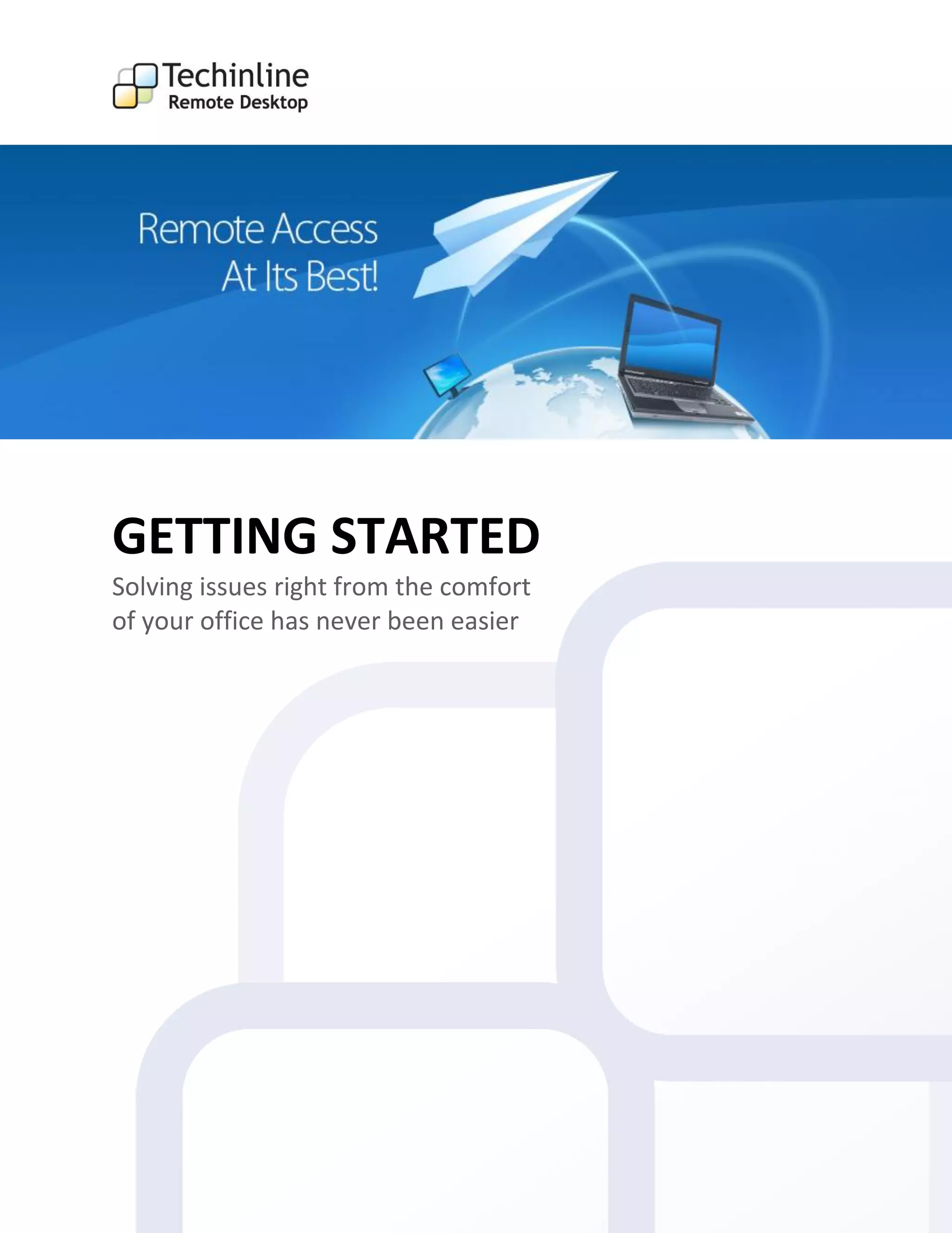 How to establish a remote connection using Techinline Remote Desktop PDF