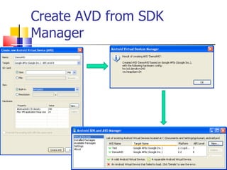 Create AVD from SDK Manager 