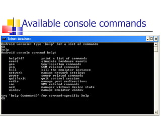 Available console commands 